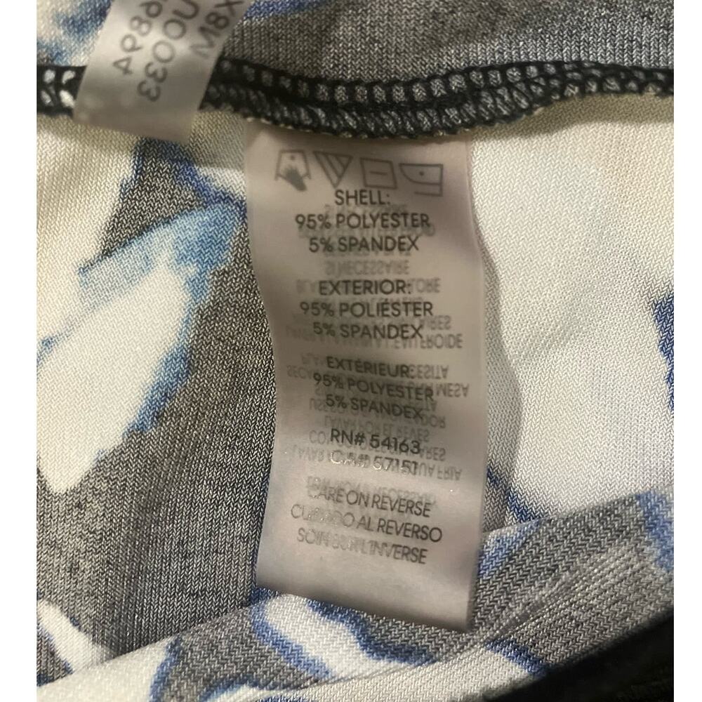 Calvin Klein Women's Black W Blue/White Floral Print 3/4 Sleeve Blouse | Size 1X - Picture 10 of 10